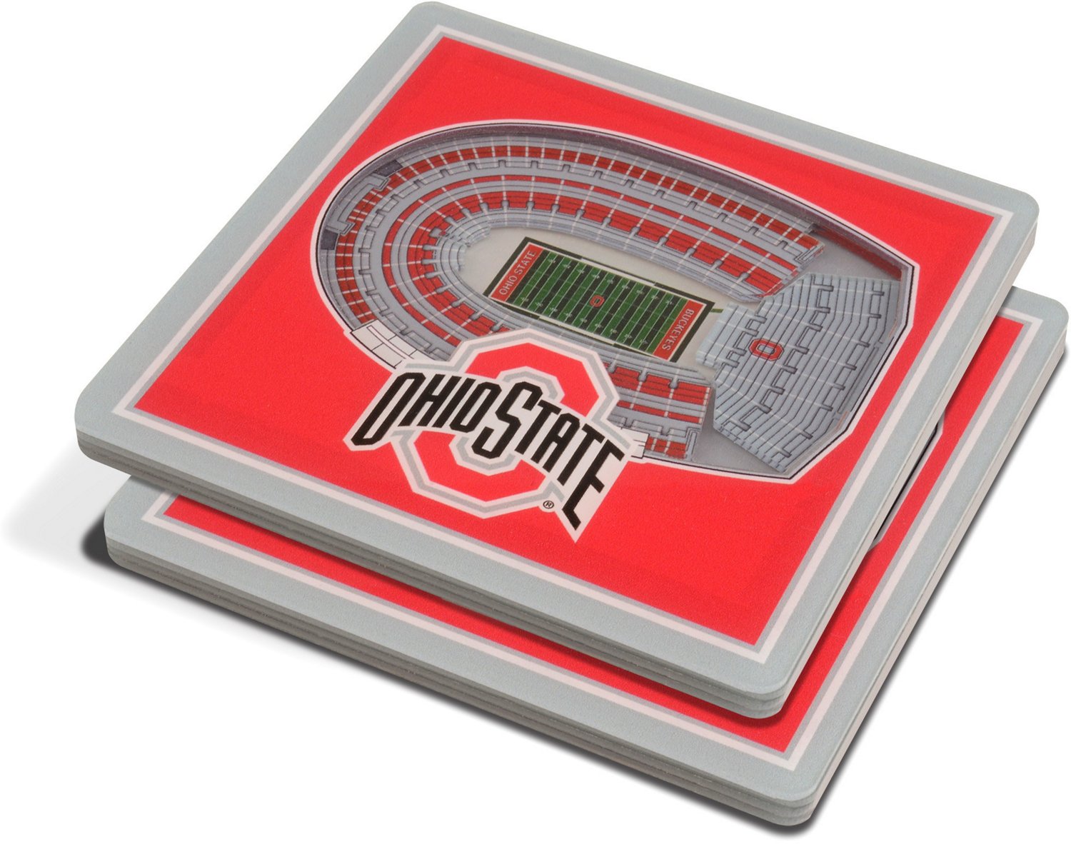 YouTheFan Ohio State University 3-D StadiumViews 2-Piece Coaster Set