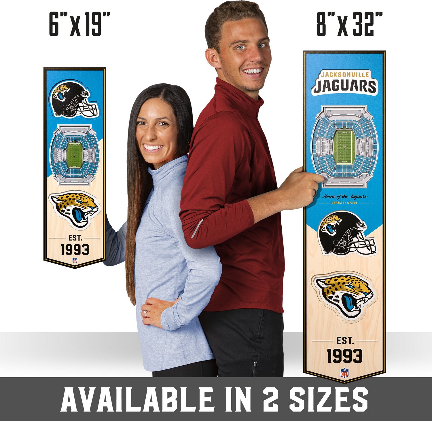 YouTheFan Jacksonville Jaguars 6" x 19" 3-D Stadium Banner                                                                       - view number 7