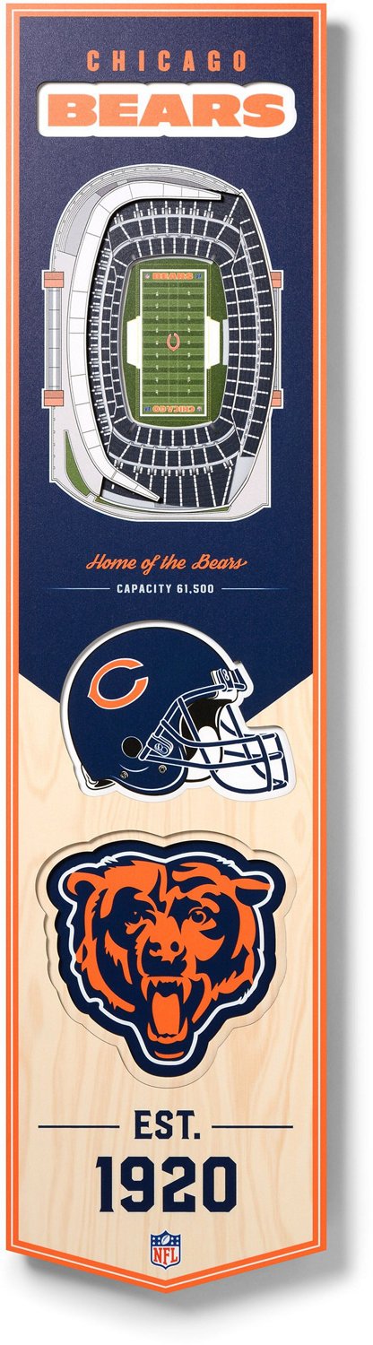 YouTheFan Chicago Bears 8" x 32" 3-D Stadium Banner