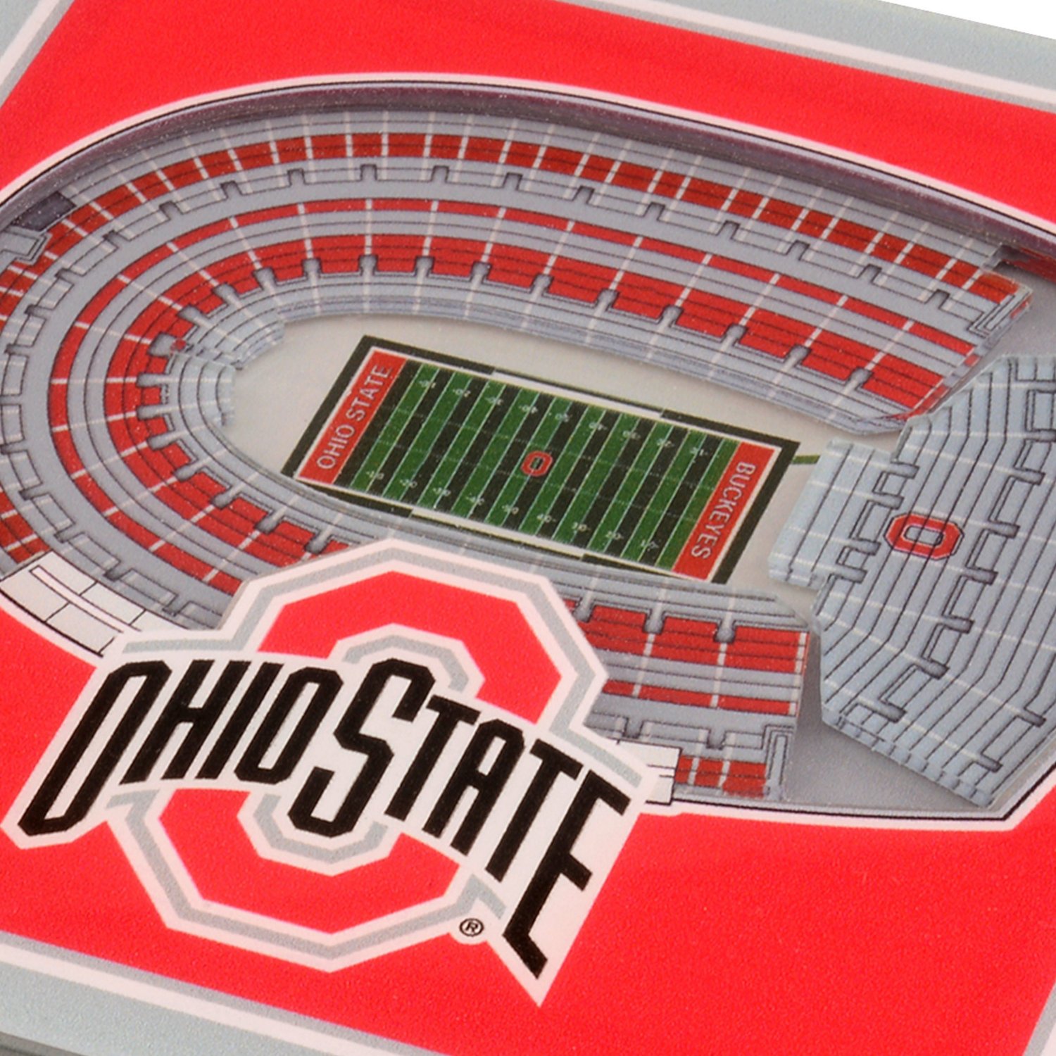 YouTheFan Ohio State University 3-D StadiumViews 2-Piece Coaster Set