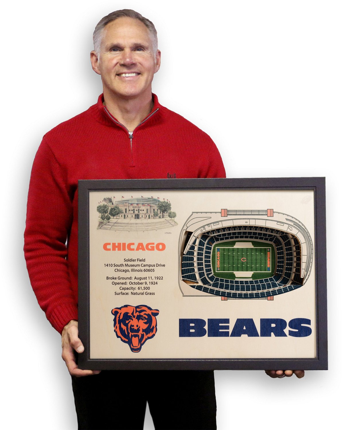 YouTheFan Chicago Bears Soldier Field 3-D Stadium Banner                                                                         - view number 5
