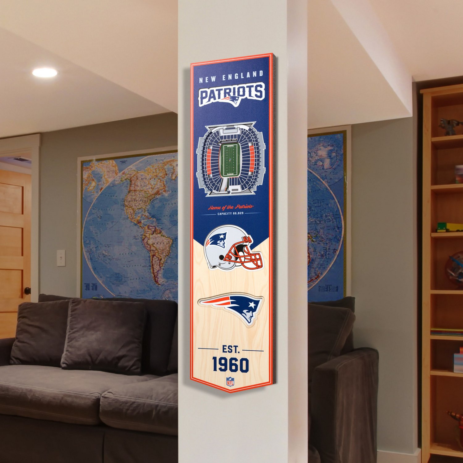 YouTheFan New England Patriots 8 in x 32 in 3-D Stadium Banner                                                                   - view number 2