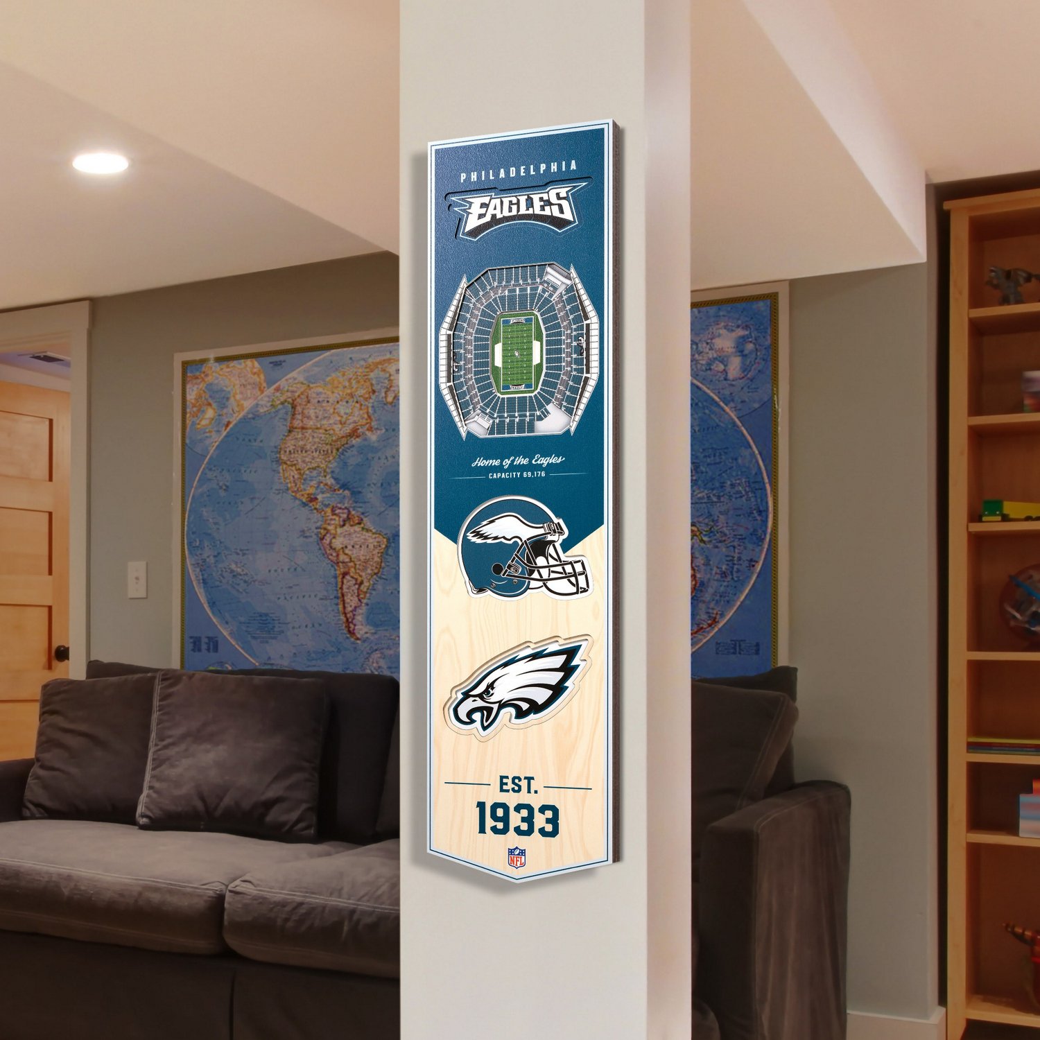 YouTheFan Philadelphia Eagles 8" x 32" 3-D Stadium Banner                                                                        - view number 2