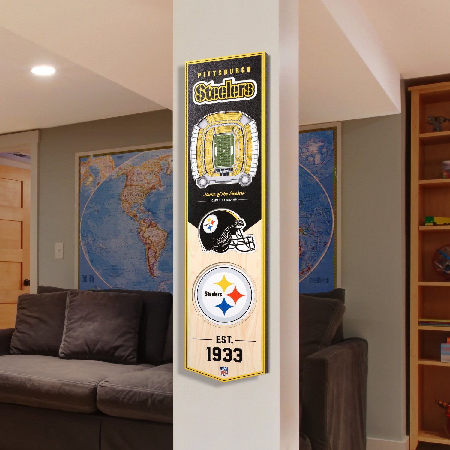 YouTheFan Pittsburgh Steelers 8 x 32 in 3-D Stadium Banner                                                                       - view number 2