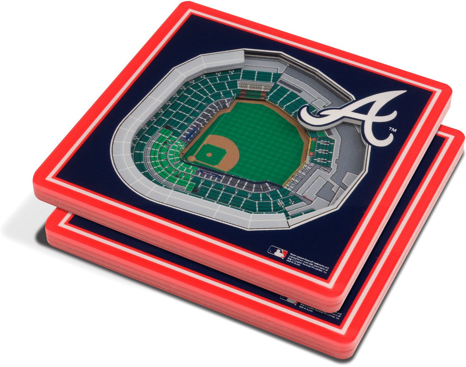 YouTheFan Atlanta Braves 3-D StadiumViews Coasters 2-Pack