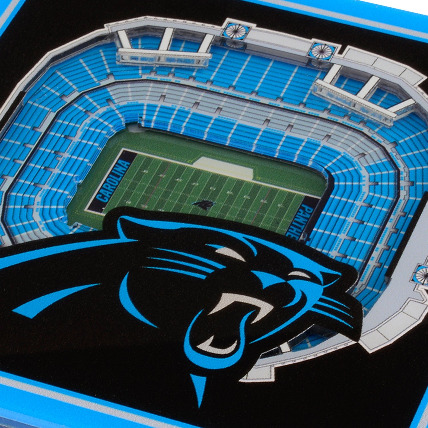 YouTheFan Carolina Panthers 3-D StadiumViews 2-Piece Coaster Set                                                                 - view number 2