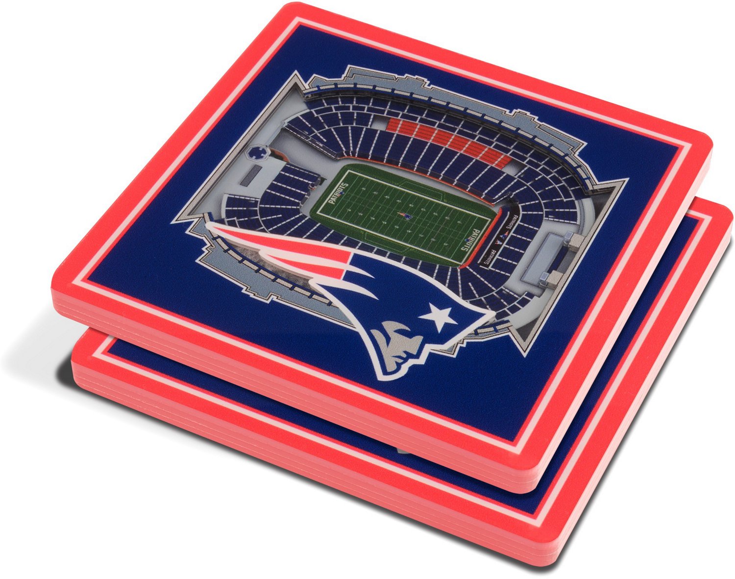 YouTheFan New England Patriots 3-D StadiumViews 2-Piece Coaster Set