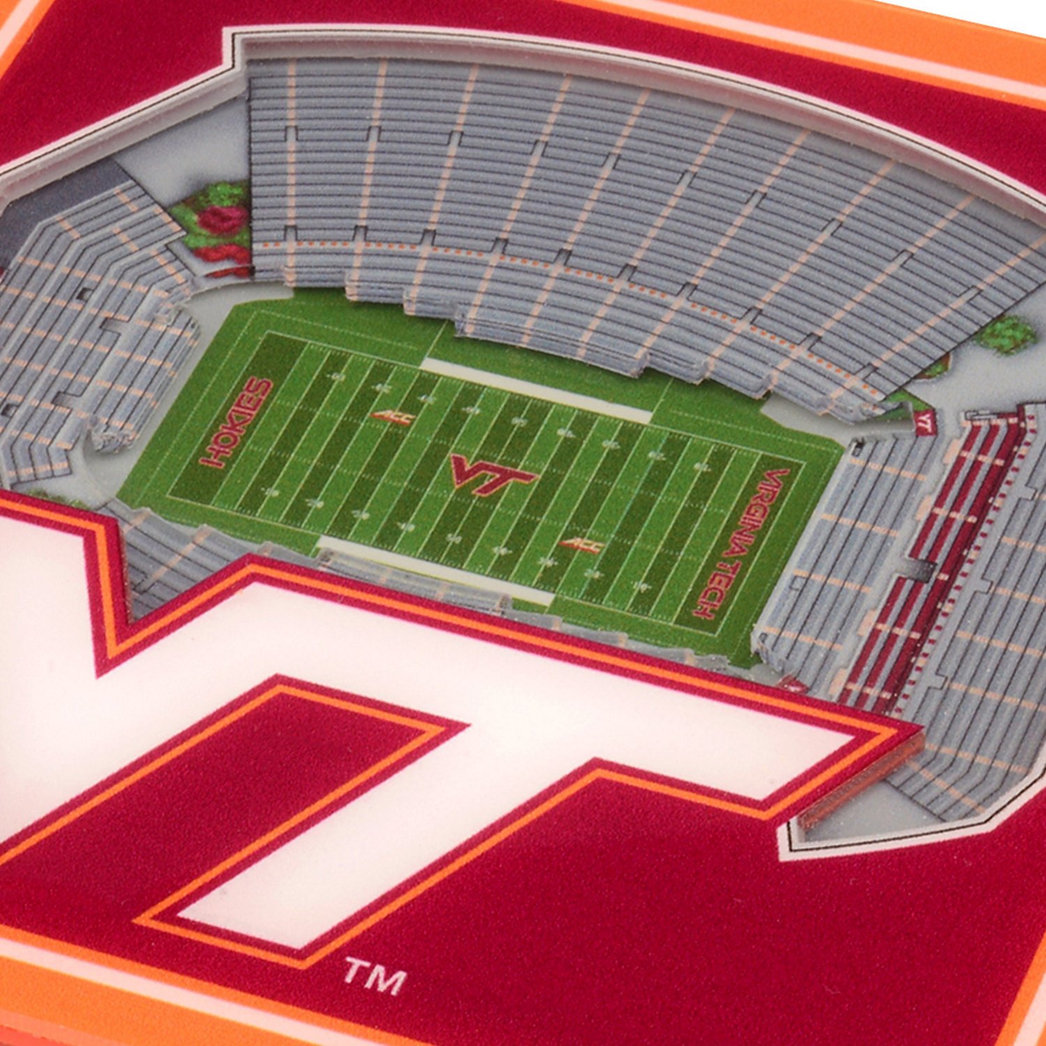 YouTheFan Virginia Tech 3-D Stadium Views 2-Piece Coaster Set - view number 2