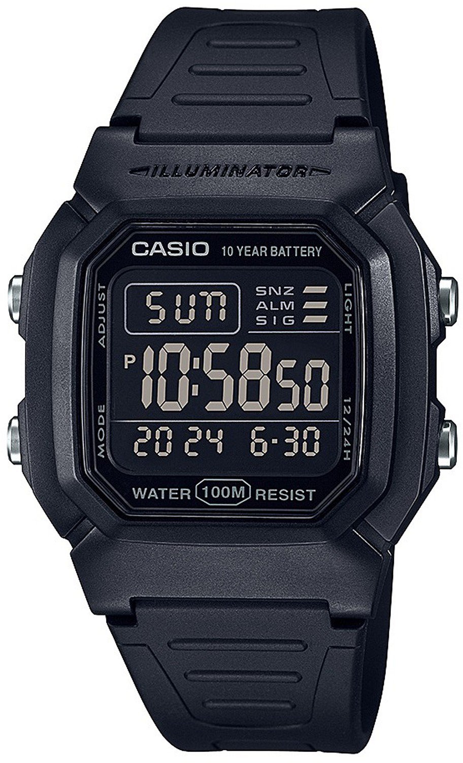 Casio Men s Black Out Digital Watch Free Shipping at Academy