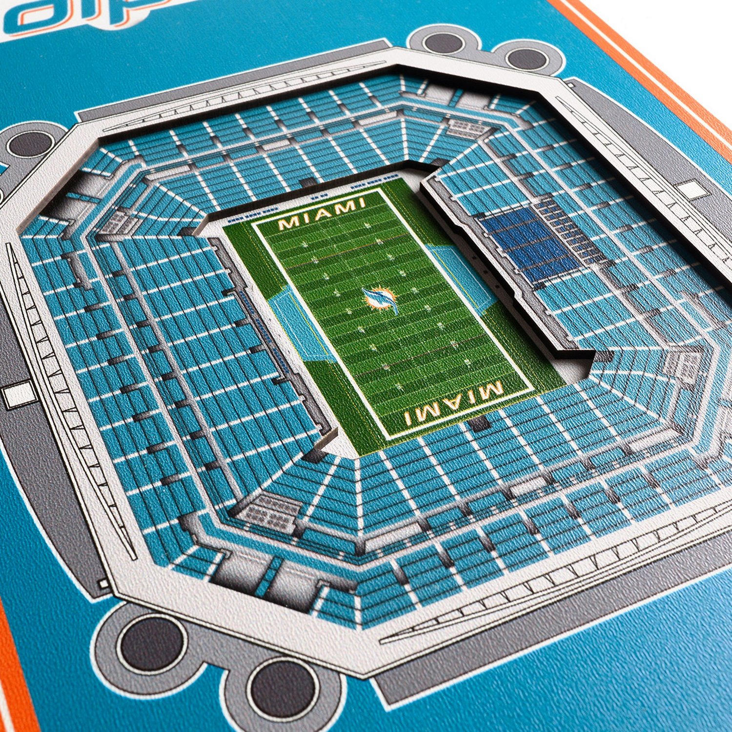 YouTheFan Miami Dolphins 8" x 32" 3-D Stadium Banner                                                                             - view number 3