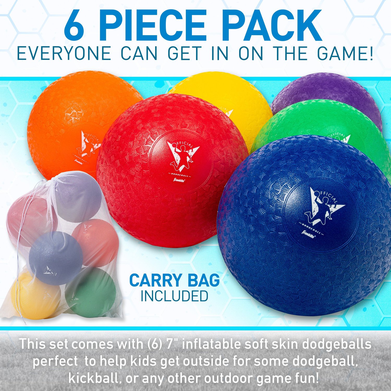 Franklin Kids' Inflatable Dodgeballs 6-Pack                                                                                      - view number 3