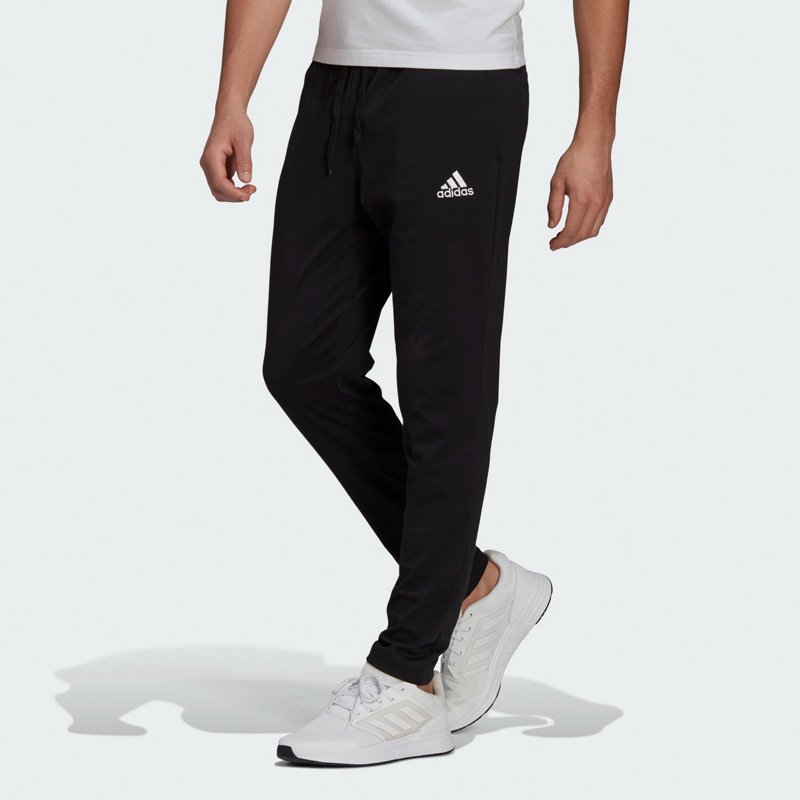 Adidas Men’s 3-Stripe Single Jersey Tapered Jogger Pant Black, Small - Men's Athletic Pants at Academy Sports product image