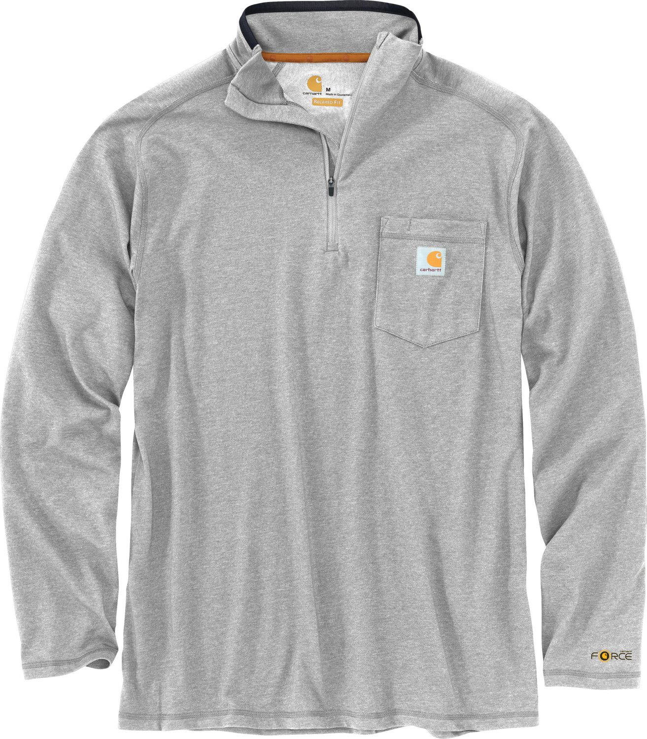 Carhartt Men s Force Relaxed Fit 1 4 Zip Pocket Long Sleeve T