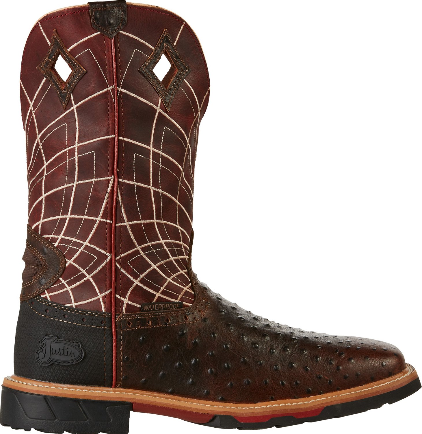 Justin men's outlet ostrich boots