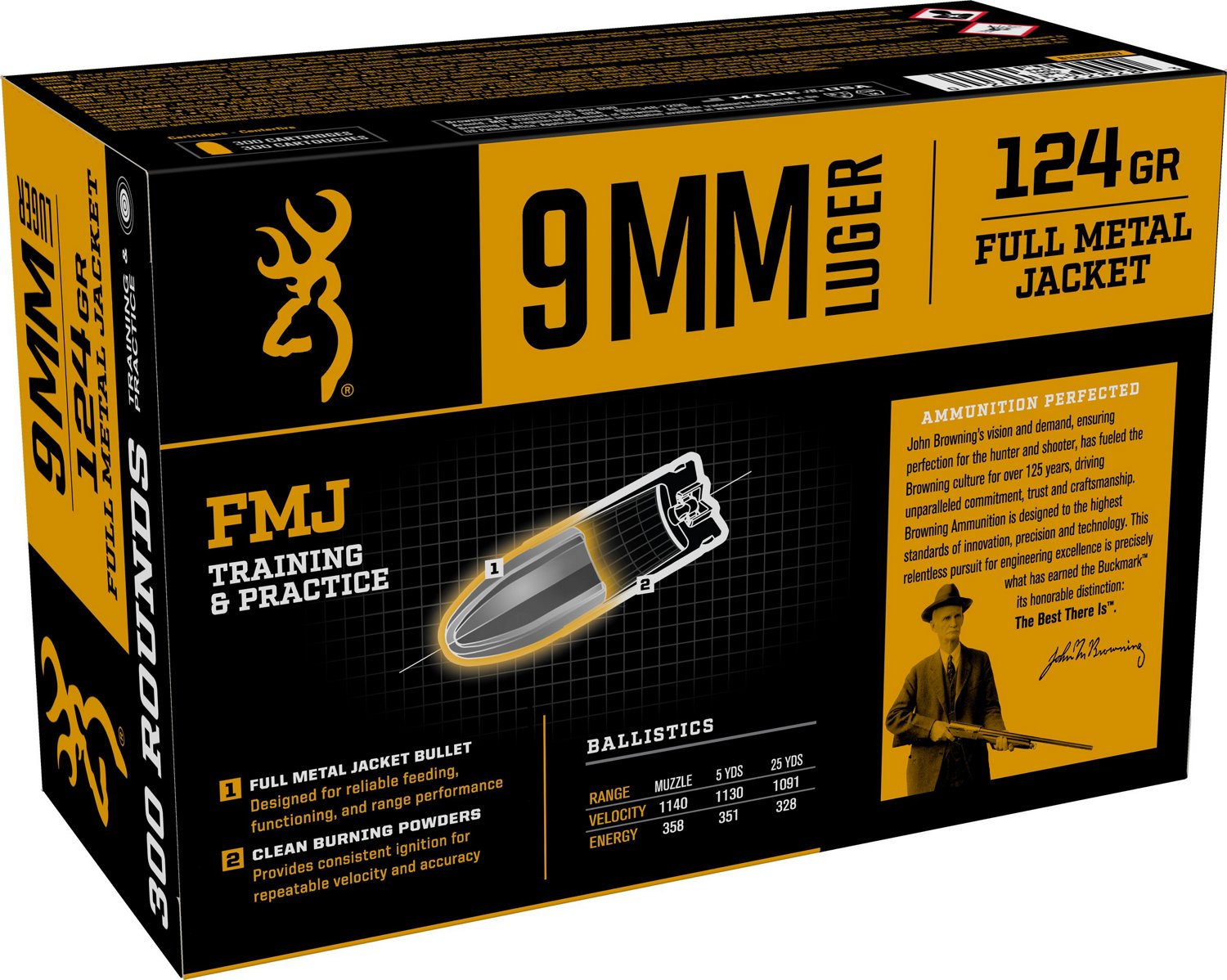 Browning 9mm Luger 124 Grain Full Metal Jacket Value Pack - view number 2