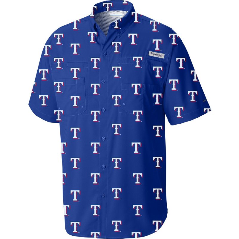 Columbia Sportswear Men's Texas Rangers Sublimation Tamiami Short Sleeve Shirt