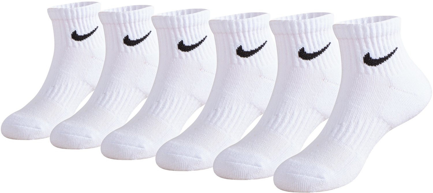 Nike Kids' Dri-FIT Performance Cushioned Quarter Socks 6 Pack | Academy