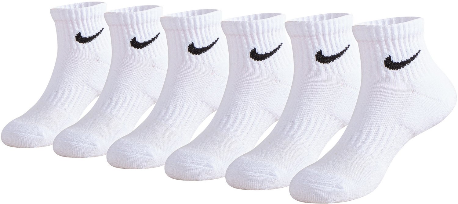 Nike Kids' DriFIT Performance Cushioned Quarter Socks 6 Pack Academy