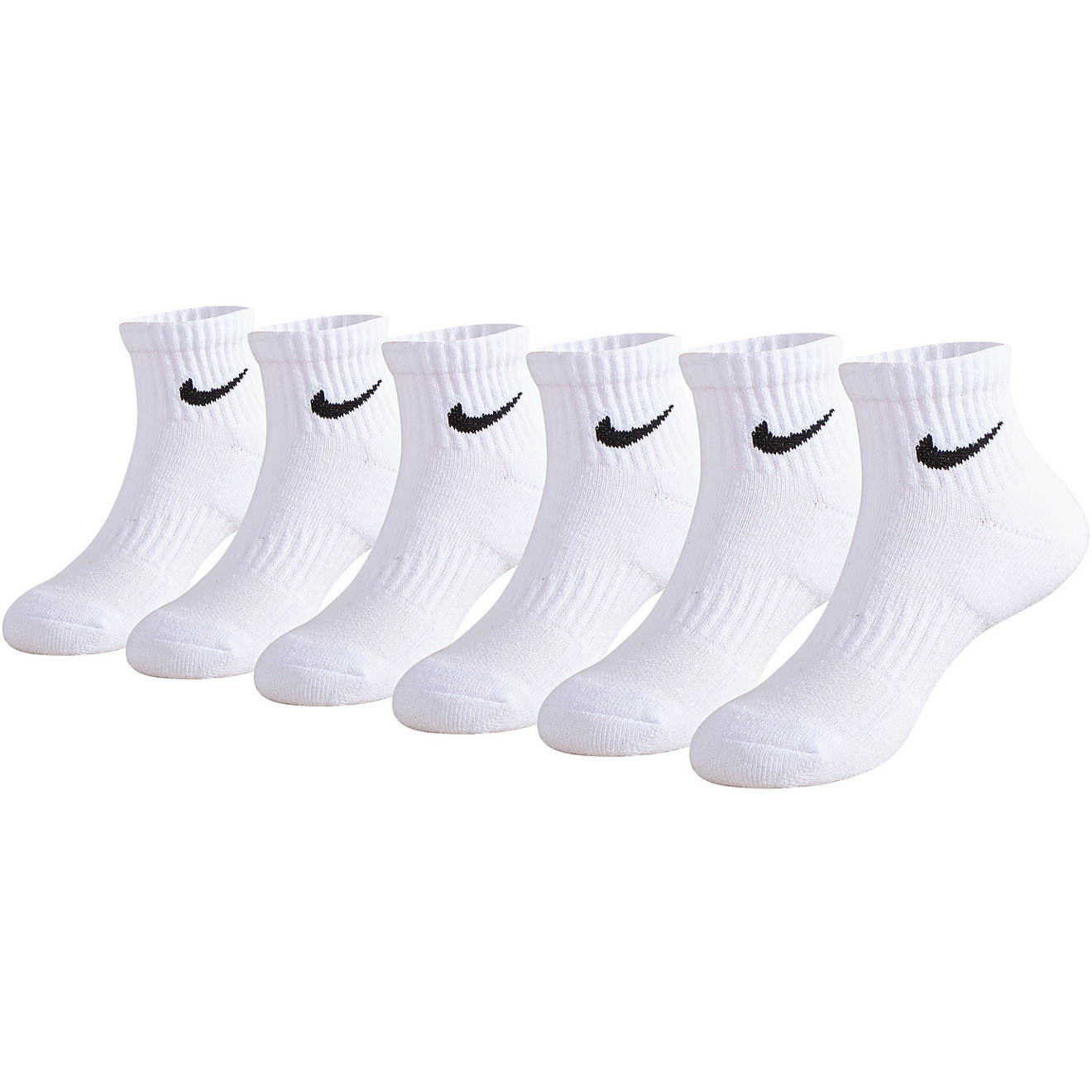 Nike Kids' Dri-FIT Performance Cushioned Quarter Socks 6 Pack                                                                    - view number 1