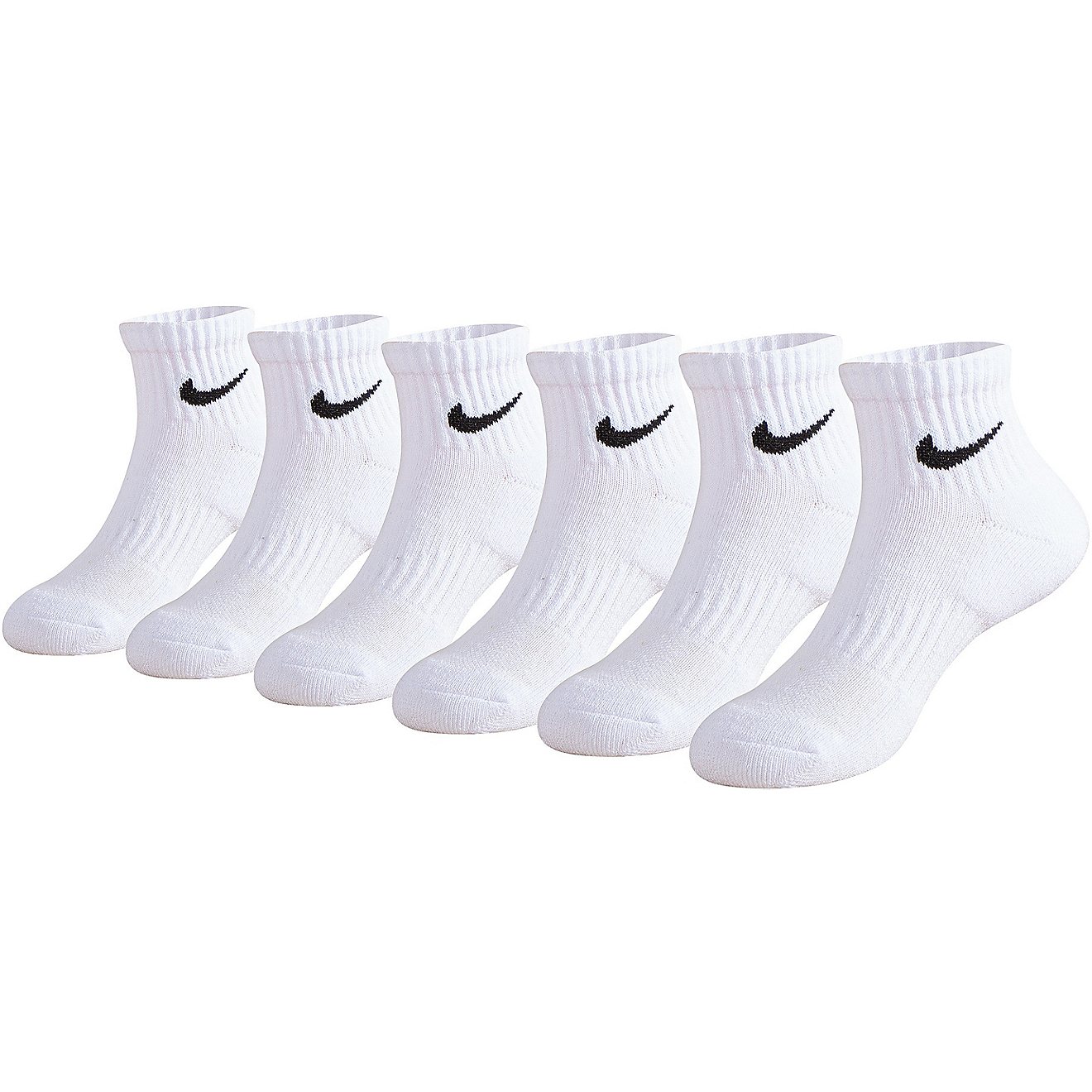 Nike Kids' Dri-FIT Performance Cushioned Quarter Socks 6 Pack                                                                    - view number 1