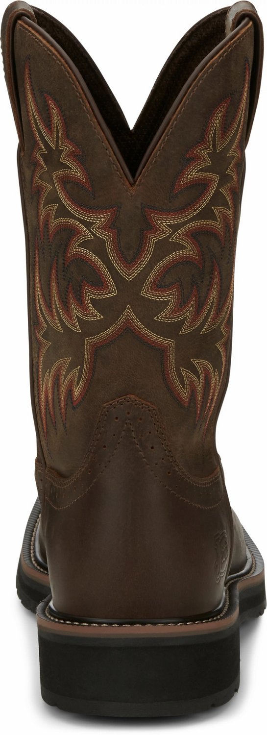 Justin men's stampede wellington shop steel toe snake boots