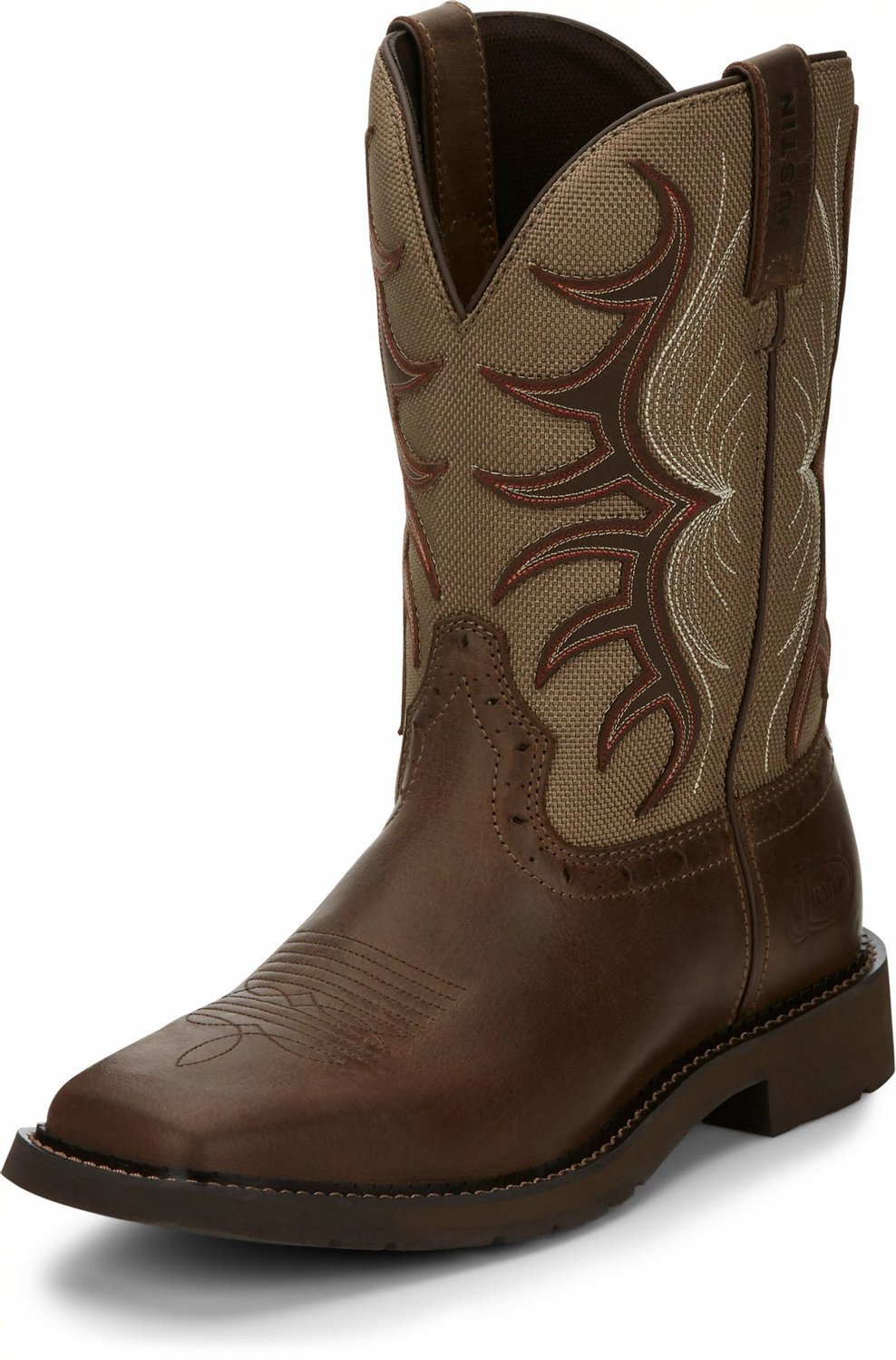 Justin Men's Stampede Waxy Wellington Work Boots Academy