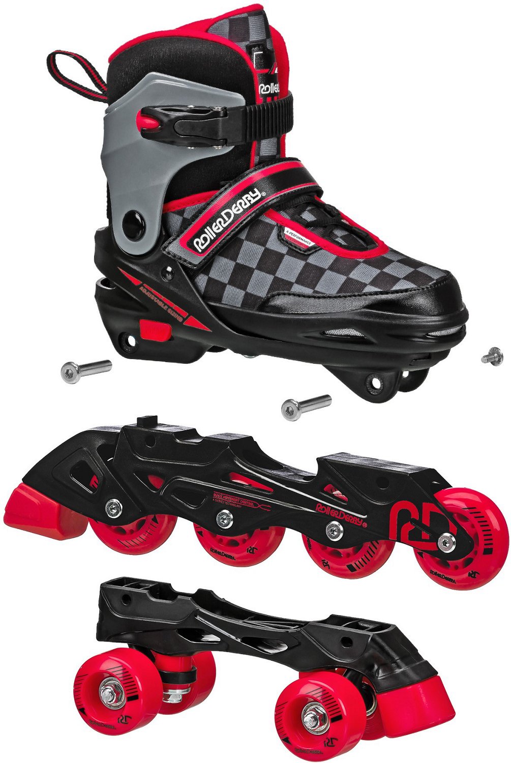Roller Derby Boys' 2in1 Inline and Quad Combo Skates Academy