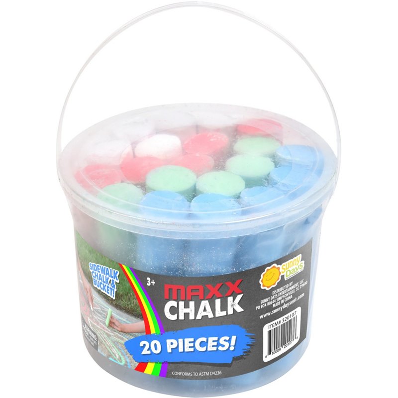 Maxx Action Maxx Chalk Play Bucket 20 Pieces - Outdoor Games at Academy Sports