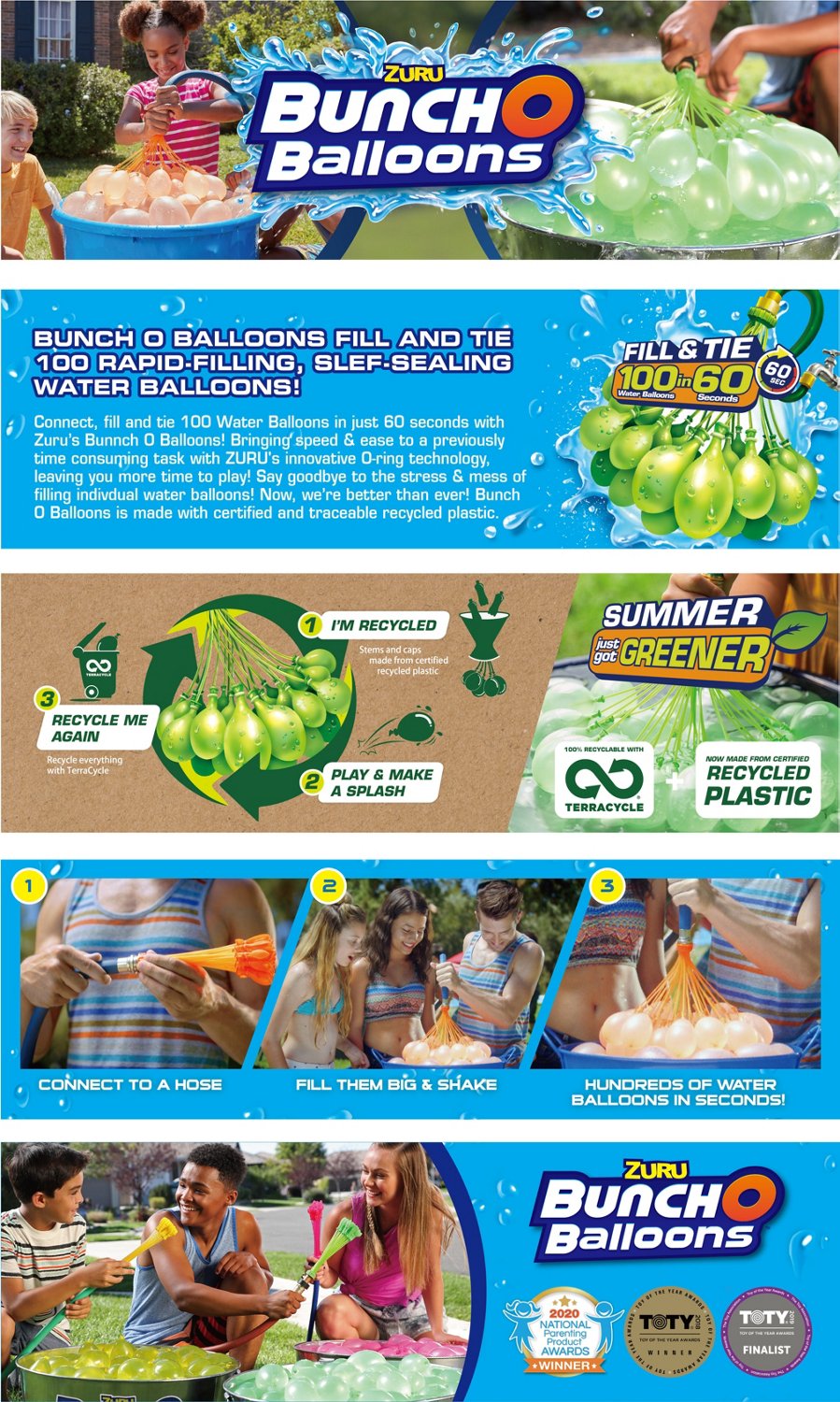 ZURU Crazy Bunch O Balloons Rapid-Filling Water Balloons 3-Pack - view number 7