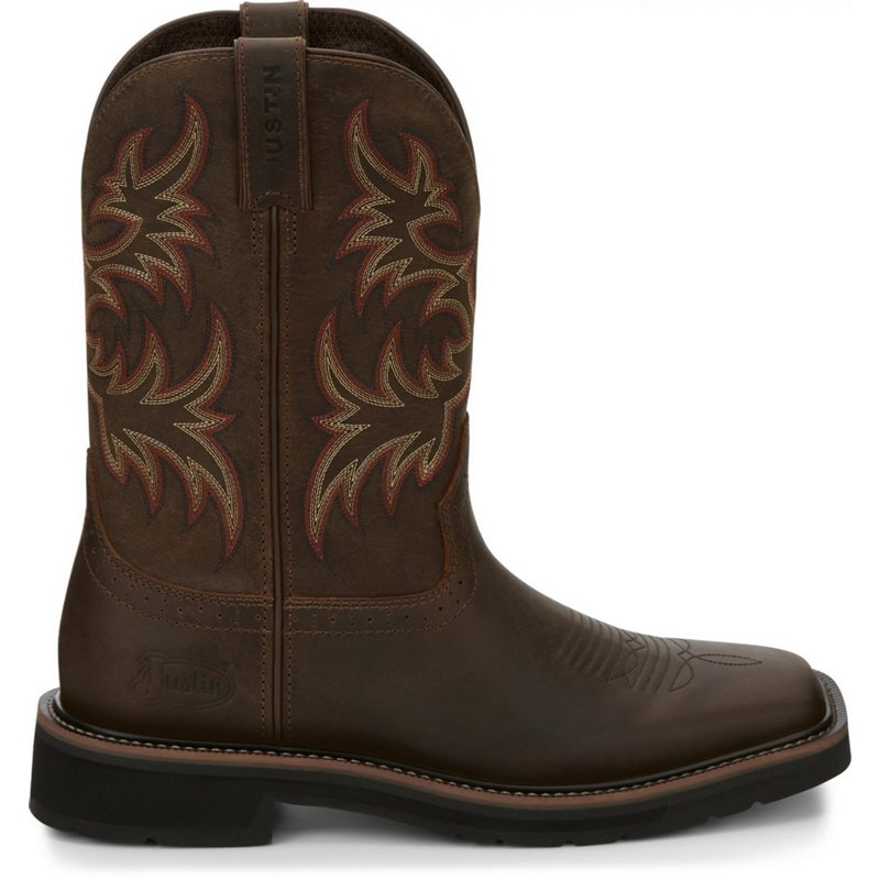 Justin Men's Stampede EH Wellington Work Boots Dark Brown, 12 - Non Steel Toe Wellington Work Boots at Academy Sports product image