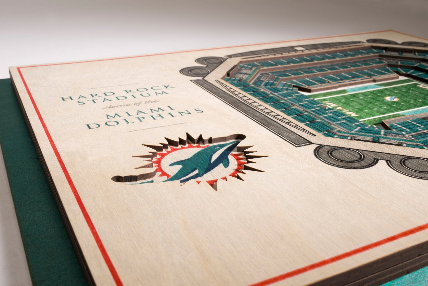 YouTheFan Miami Dolphins 5-Layer StadiumViews 3-D Wall Art                                                                       - view number 2