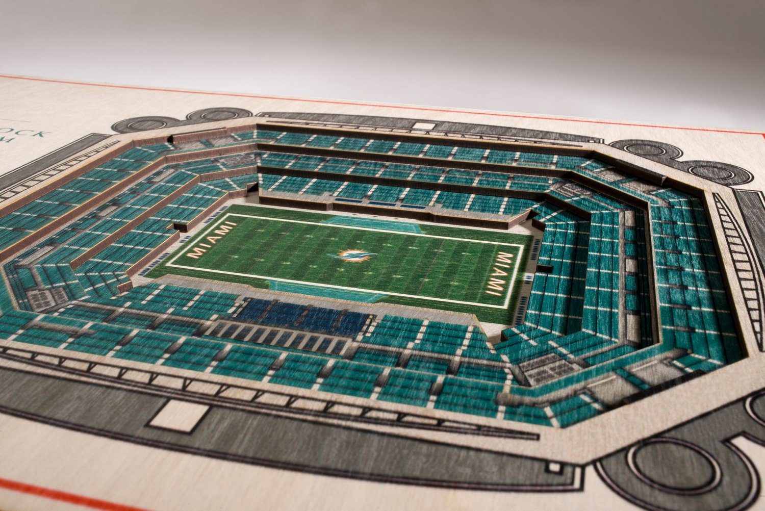 YouTheFan Miami Dolphins 5-Layer StadiumViews 3-D Wall Art