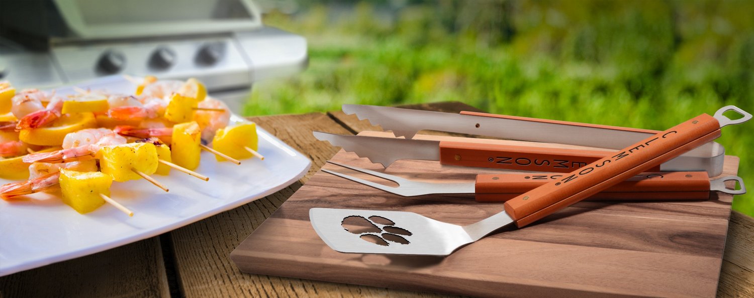 YouTheFan Clemson University Classic Series 3-Piece BBQ Set