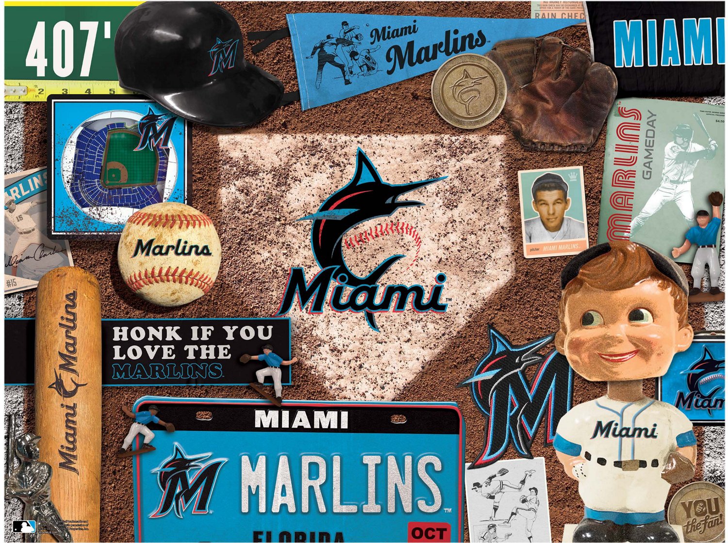 YouTheFan Miami Marlins Retro Series 500-Piece Puzzle - view number 2