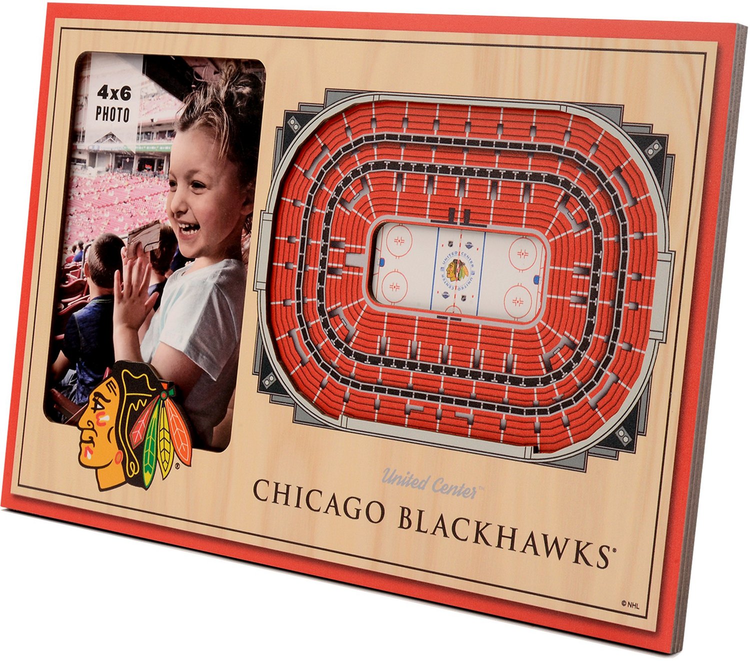 YouTheFan Chicago Blackhawks 3D Stadium Views Picture Frame