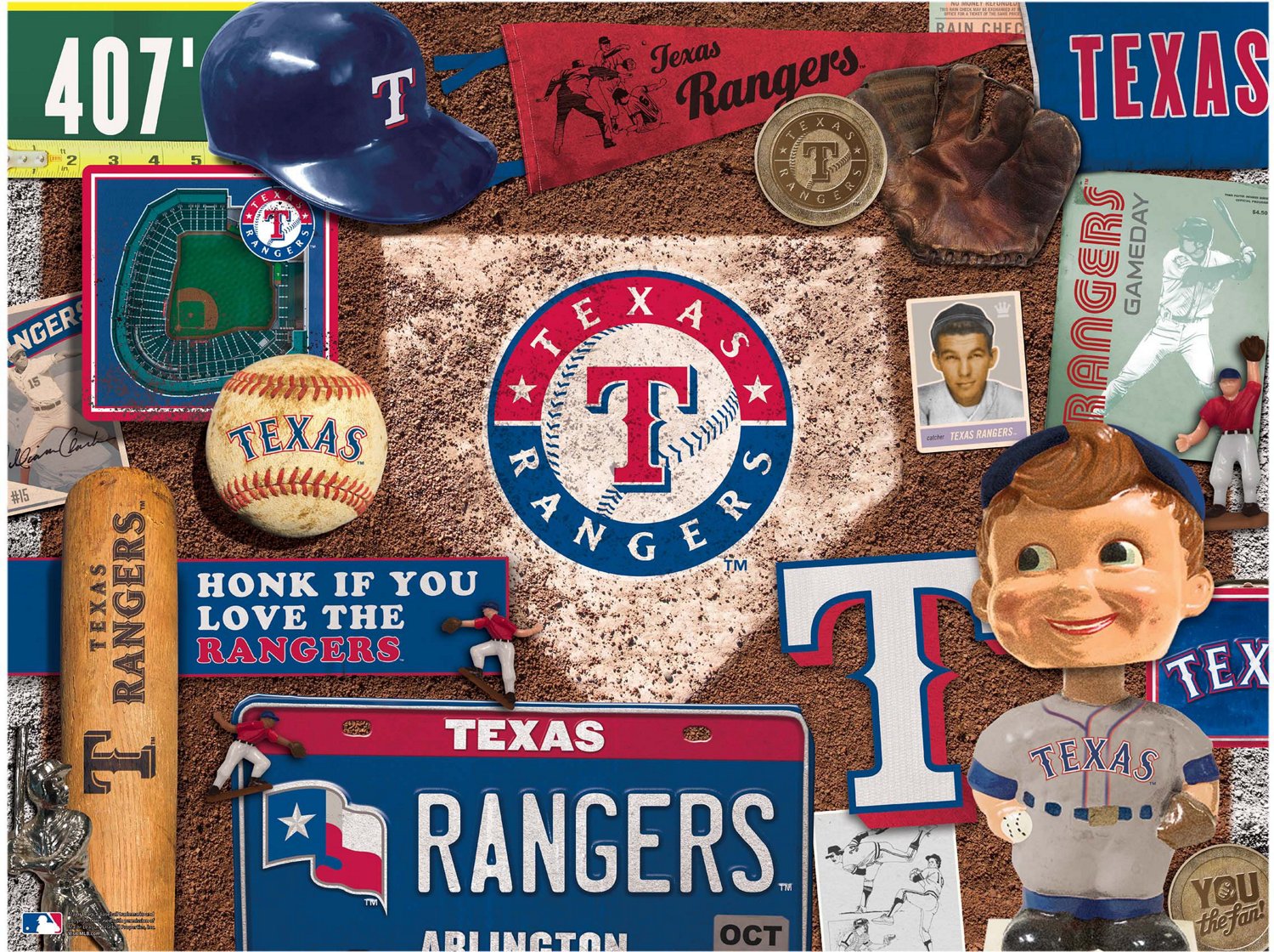 YouTheFan Texas Rangers Retro Series 500-Piece Jigsaw Puzzle