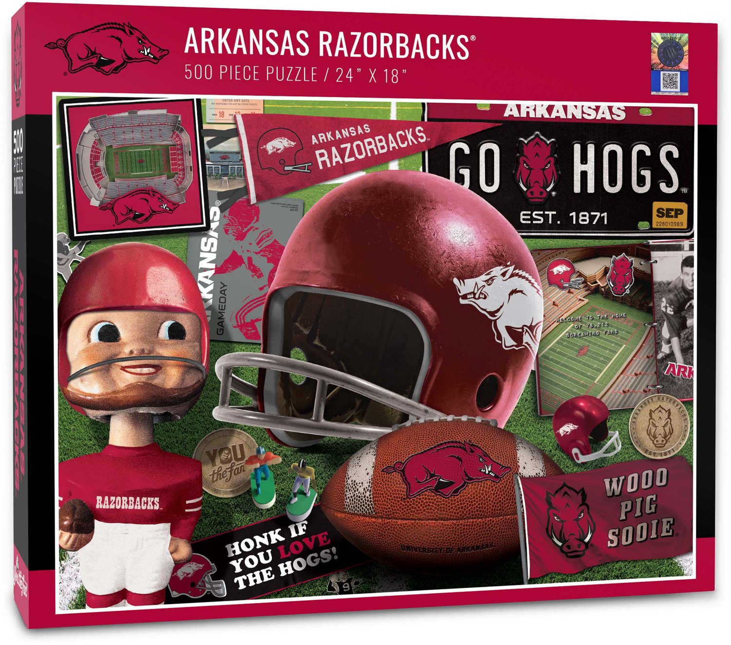YouTheFan University of Arkansas Retro Series 500-Piece Puzzle