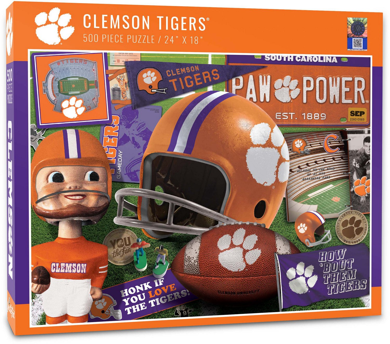 YouTheFan Clemson University Retro Series 500-Piece Puzzle