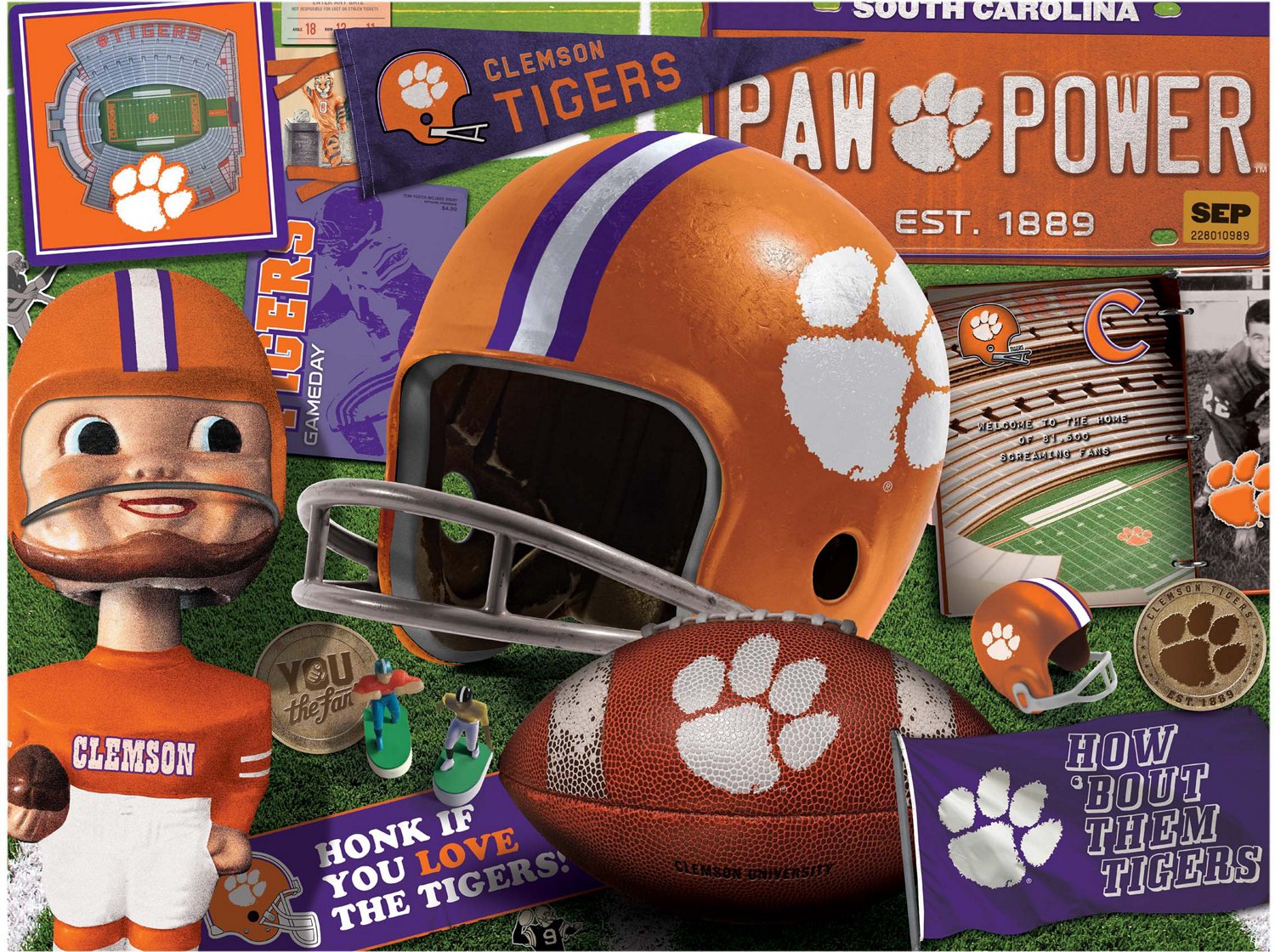 YouTheFan Clemson University Retro Series 500-Piece Puzzle