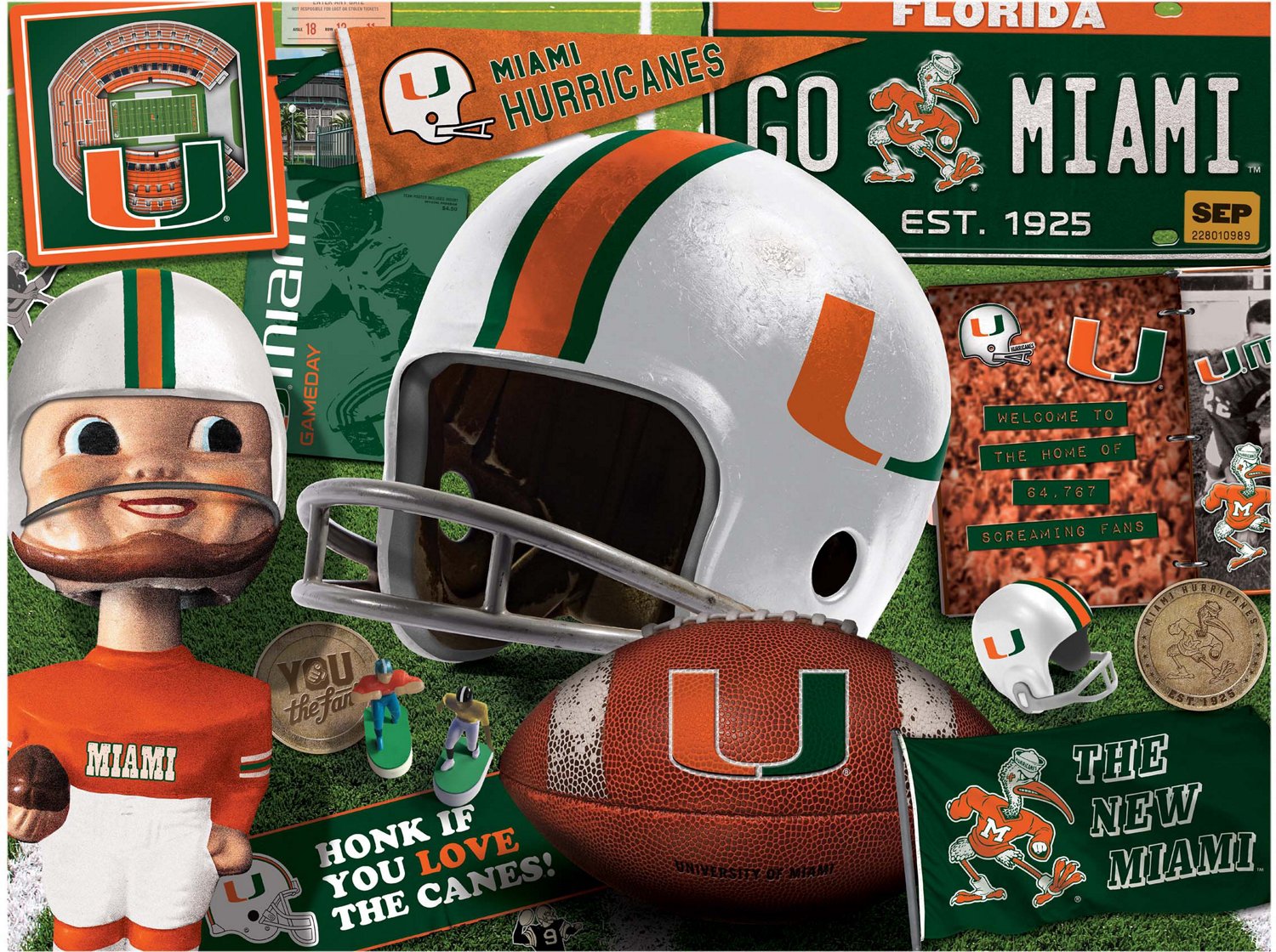 YouTheFan University of Miami Retro Series 500-Piece Puzzle