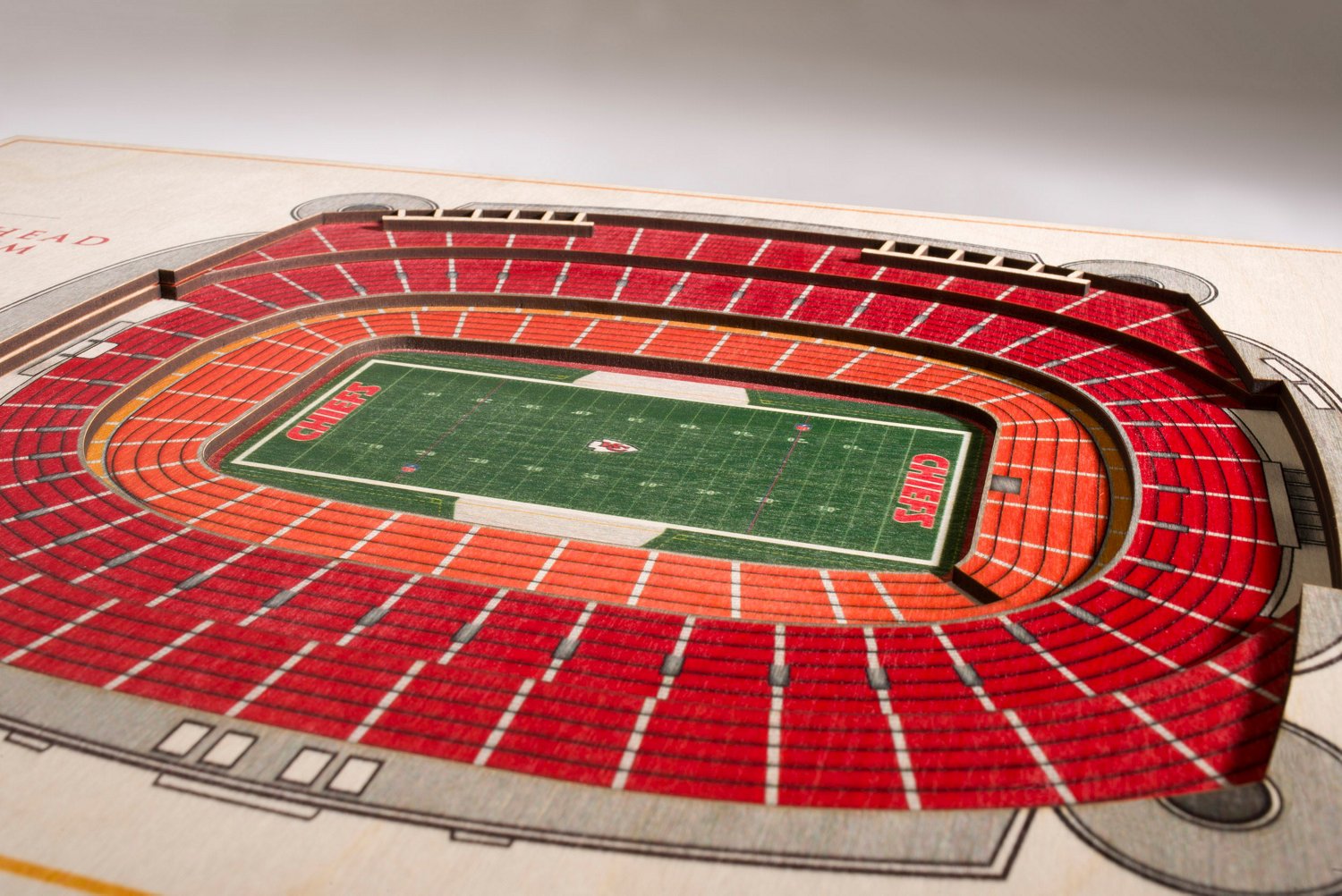 YouTheFan Kansas City Chiefs 5-Layer StadiumViews 3-D Wall Art                                                                   - view number 3