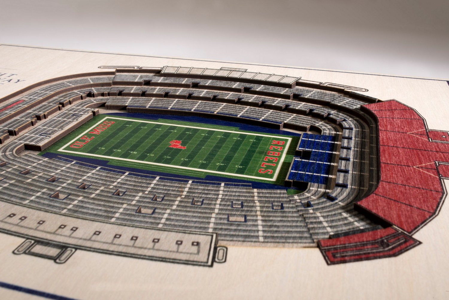 YouTheFan University of Mississippi 5-Layer StadiumViews 3-D Wall Art - view number 3