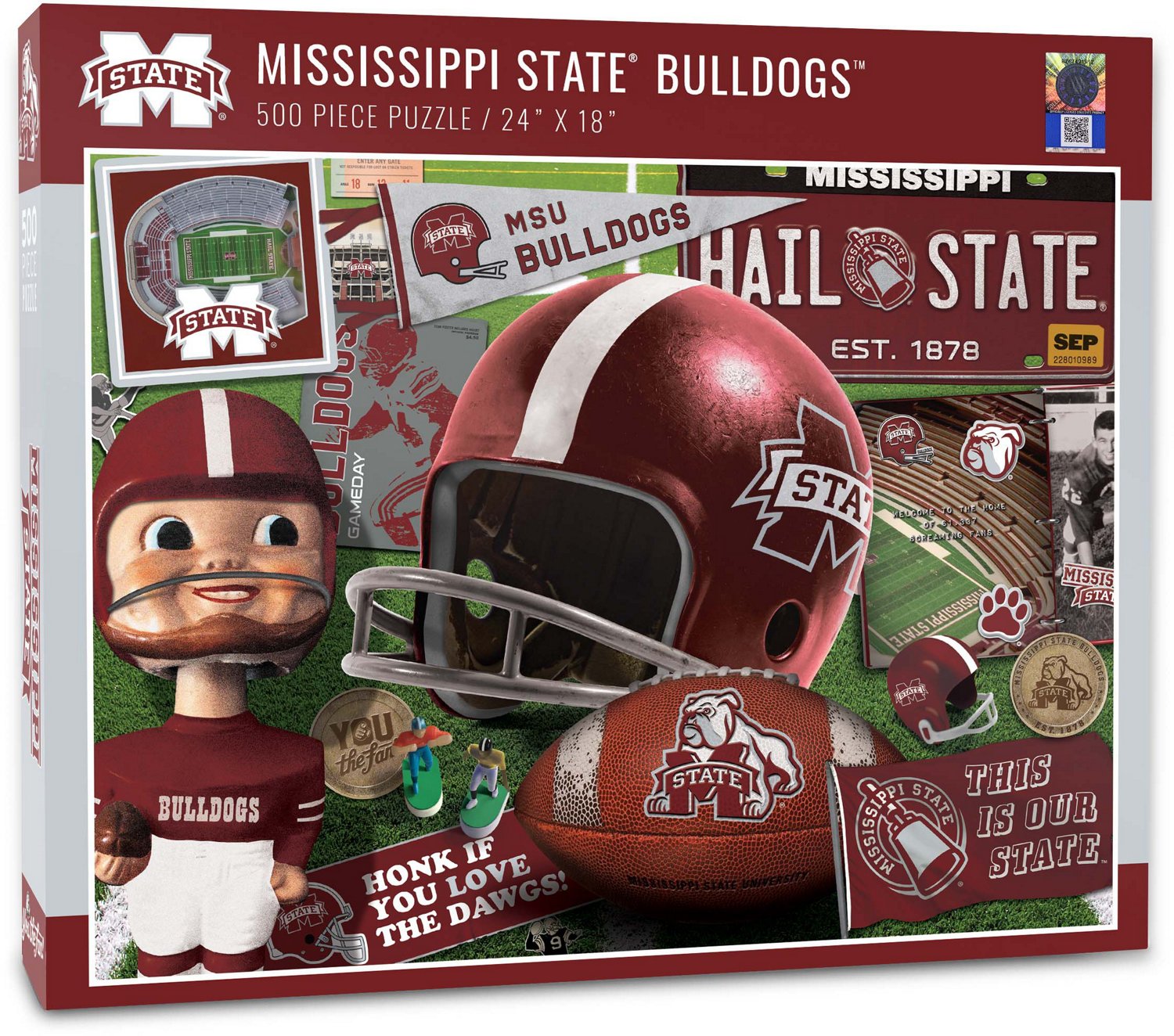 YouTheFan Mississippi State University Retro Series 500-Piece Puzzle