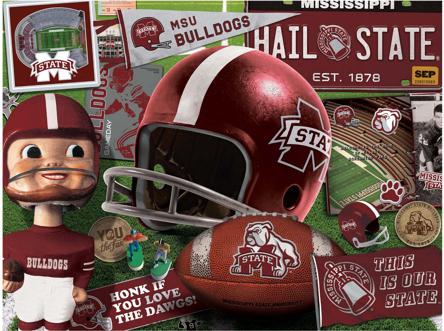 YouTheFan Mississippi State University Retro Series 500-Piece Puzzle