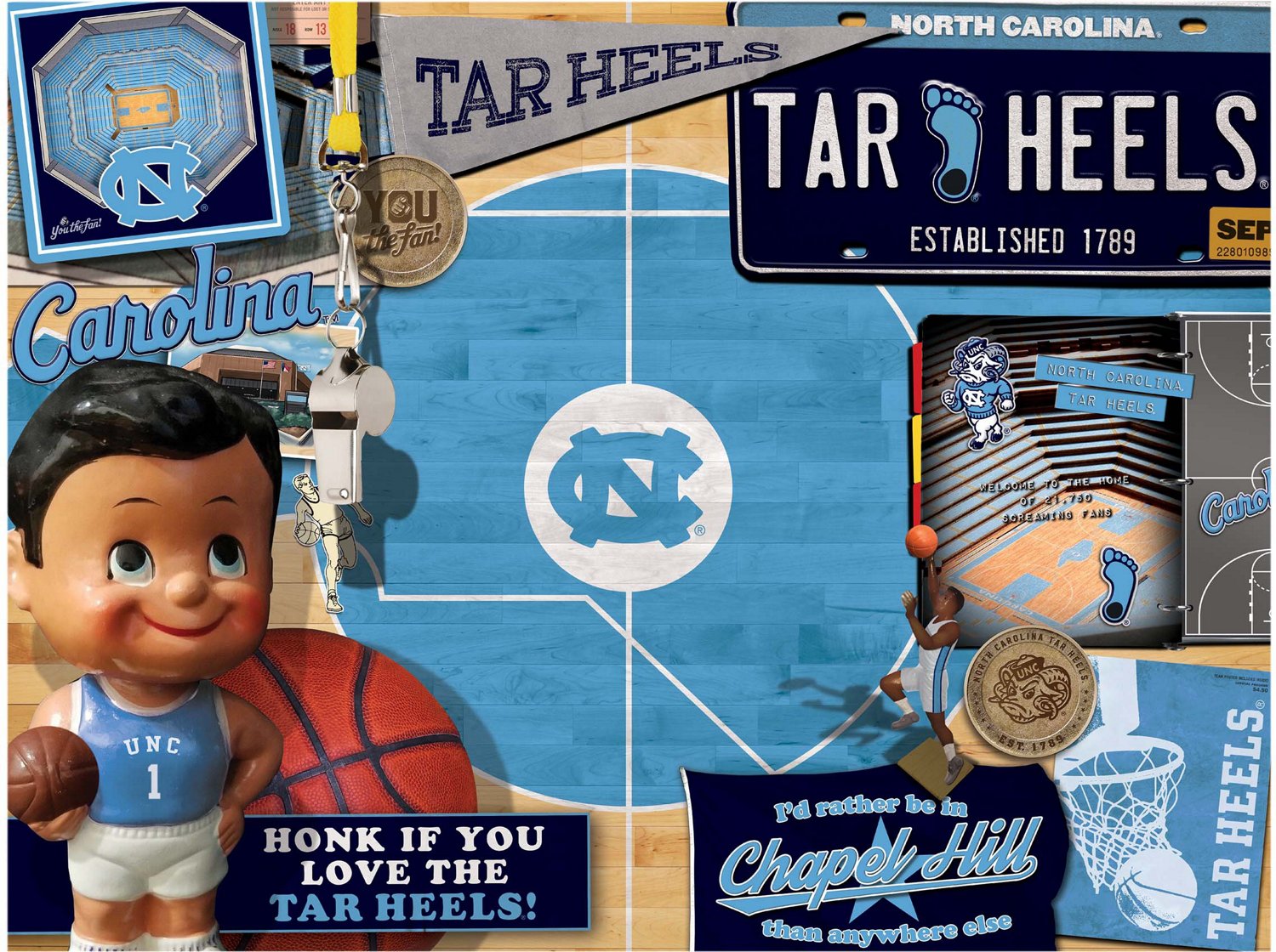 YouTheFan University of North Carolina Retro Series 500-Piece Jigsaw Puzzle