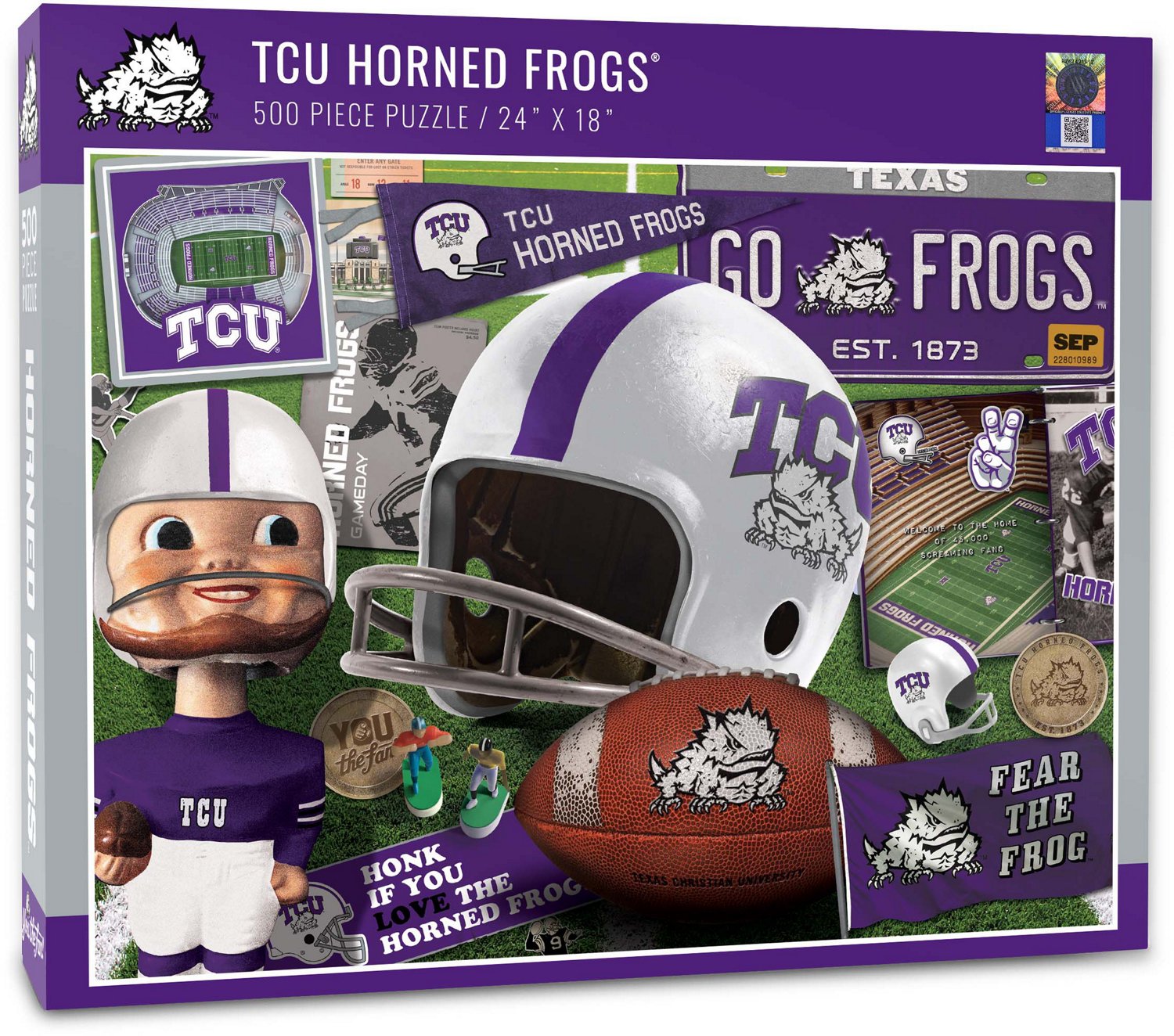 YouTheFan Texas Christian University Retro Series 500-Piece Jigsaw Puzzle