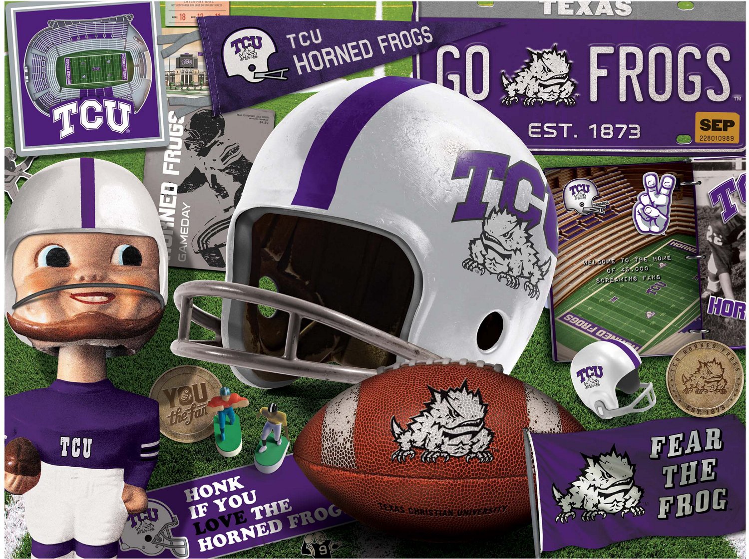 YouTheFan Texas Christian University Retro Series 500-Piece Jigsaw Puzzle