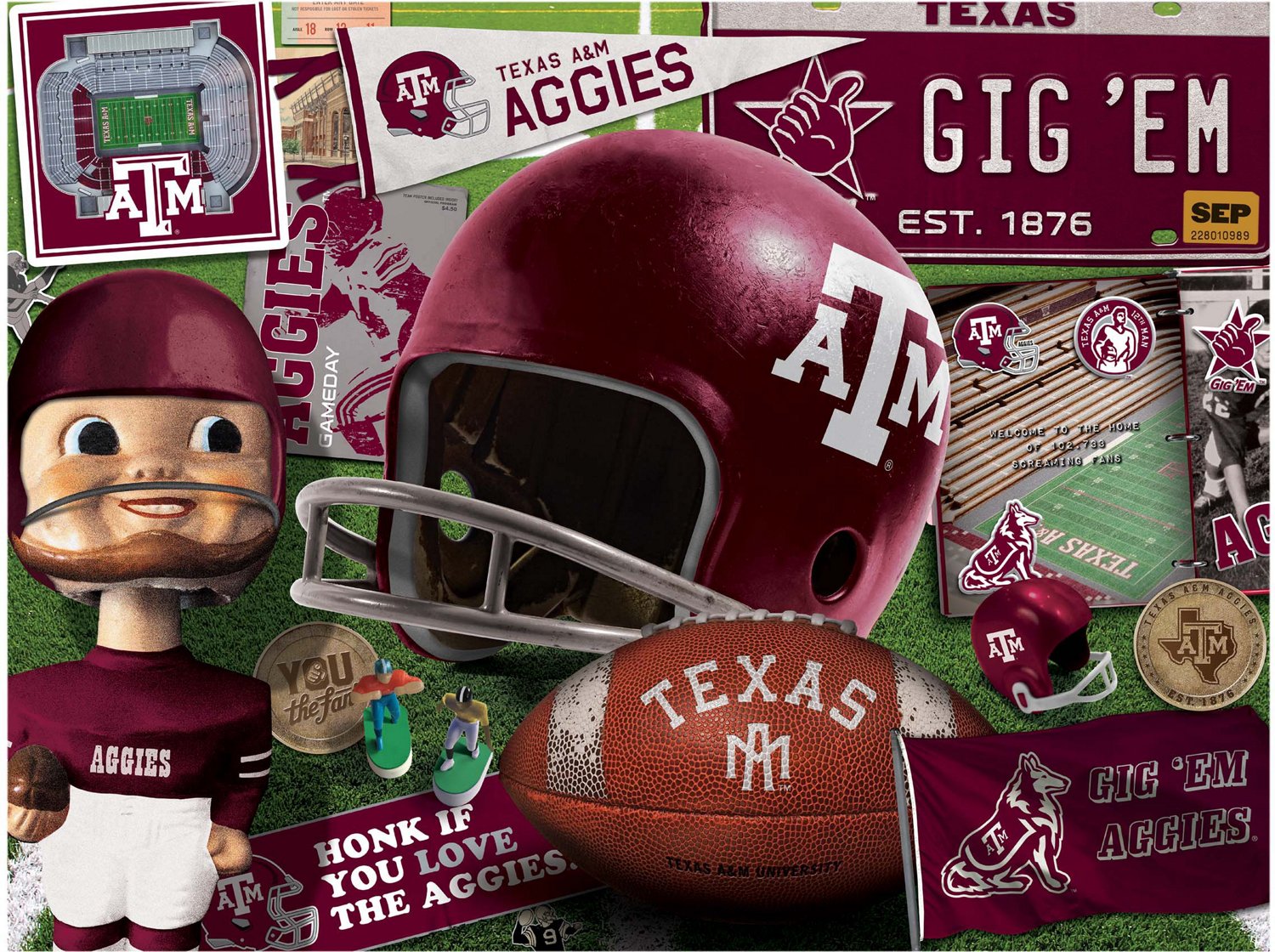 YouTheFan Texas A&M University Retro Series 500-Piece Jigsaw Puzzle - view number 2