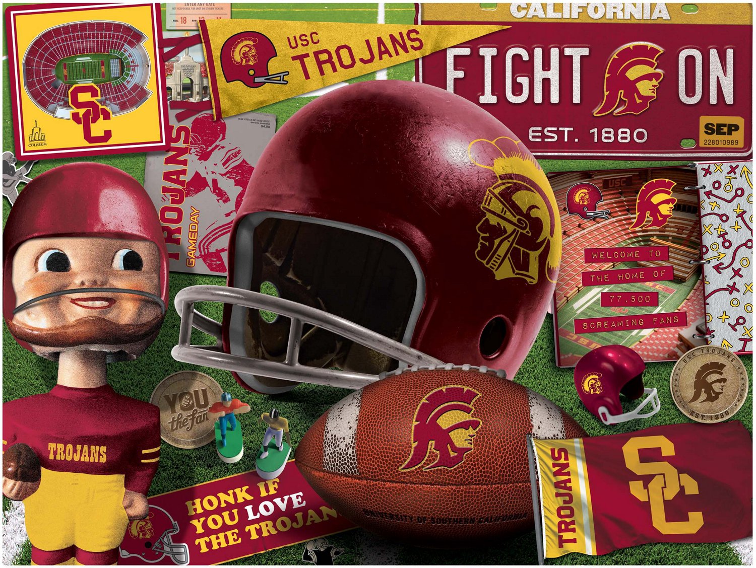 YouTheFan University of Southern California Retro Series 500-Piece Jigsaw Puzzle - view number 2
