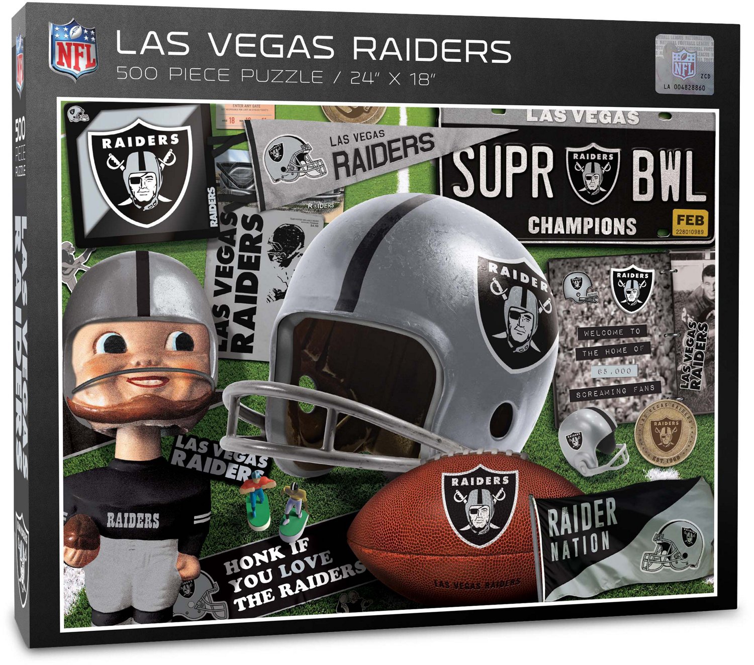 YouTheFan NFL Las Vegas Raiders Retro Series Puzzle (500-Pieces